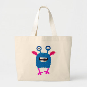 Bolso De Tela Gigante VOLANDO FELIZ MONSTRUO NOMBRE PERSONALIZADO Tote B