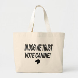 Bolso De Tela Gigante Vote Perro con texto negro