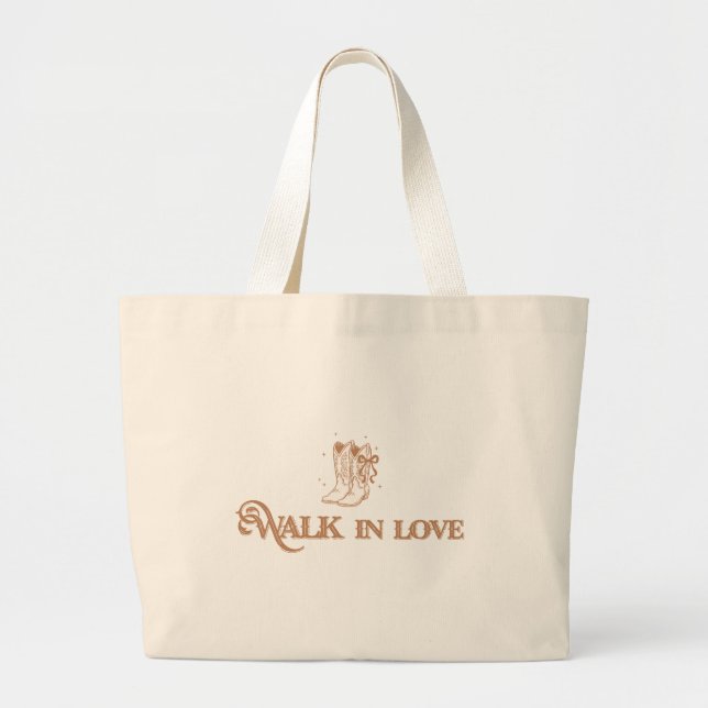 Bolso De Tela Gigante Walk in Love Western Cowgirl Boots (Frente)