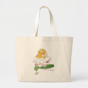 Bolso De Tela Gigante Water Lily Cute Flor Child Floral Chica de hadas