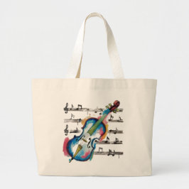 Bolso De Tela Gigante watercolor violin