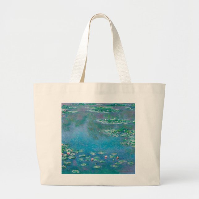 Bolso De Tela Gigante Waterlilies por la pintura Bella Artes de Claude M (Frente)