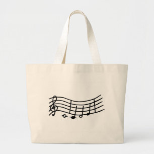 Bolso De Tela Gigante Wavy Music Scale y Notes Tote Bags