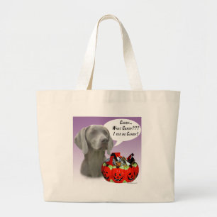 Bolso De Tela Gigante Weimaraner Halloween Candy