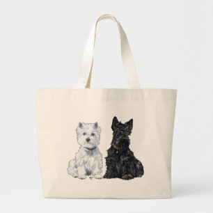 Bolso De Tela Gigante West Highland White y Scottish Terriers