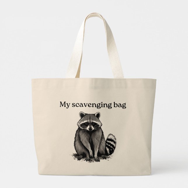 Bolso De Tela Gigante Westcoast raccoon scavenger (Reverso)