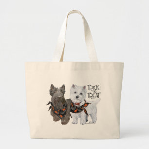 Bolso De Tela Gigante Westie Scottie Truco o Trato
