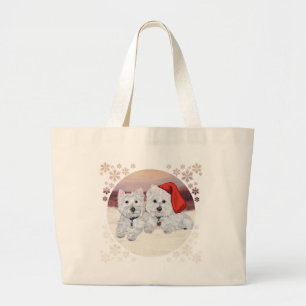 Bolso De Tela Gigante Westies en Invierno