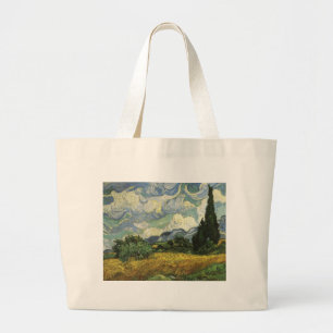 Bolso De Tela Gigante Wheat Field with Cypresses,Vincent Van Gogh