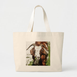 Bolso De Tela Gigante Whimsical Artistic Portrait Of A Goat Grazing