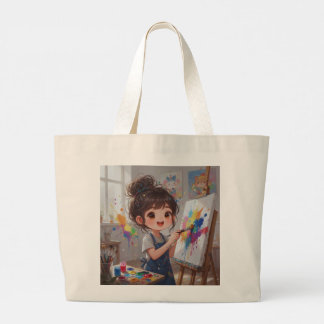 Bolso De Tela Gigante Whimsical Girl Painter Tote Bag
