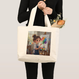 Bolso De Tela Gigante Whimsical Girl Painter Tote Bag