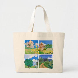 Bolso De Tela Gigante Whimsical Summer Countryside