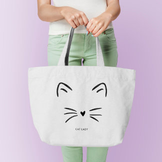Bolso De Tela Gigante Whiskers de gatos