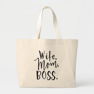 Bolso De Tela Gigante Wife Mom Boss Gifts