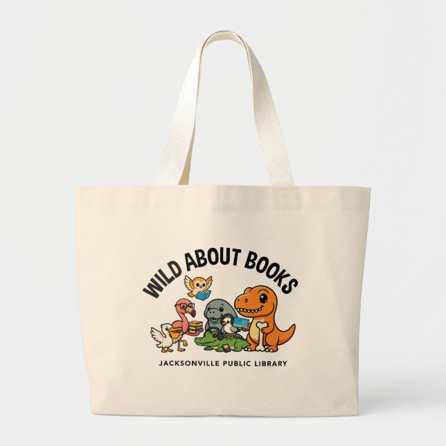 Bolso De Tela Gigante Wild About Books Large (Frente)