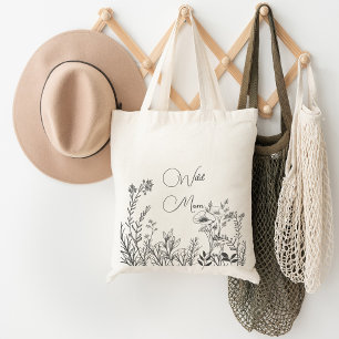 Bolso De Tela Gigante Wild Mom Wild flower Doodles