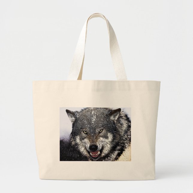Bolso De Tela Gigante Wild Wolf (Frente)
