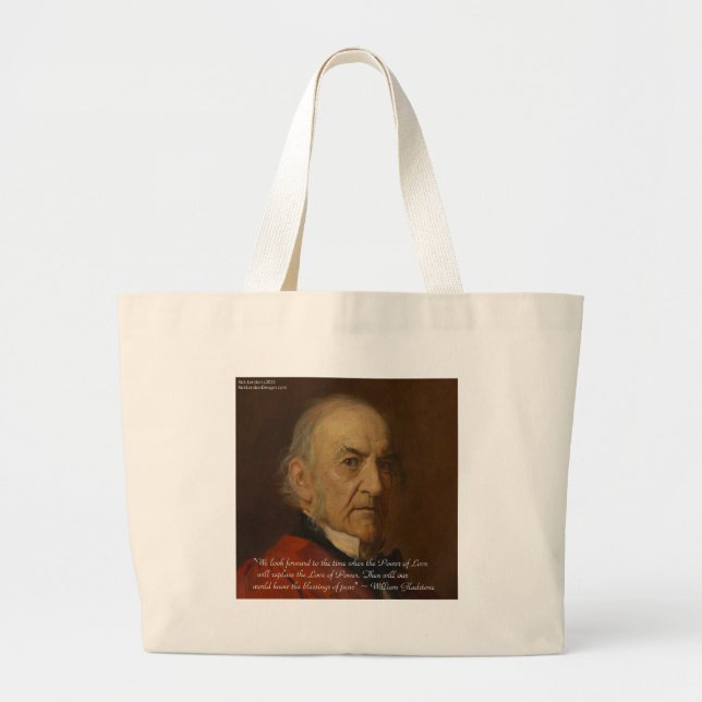 Bolso De Tela Gigante William Gladstone & Poder del Amor Cita (Frente)