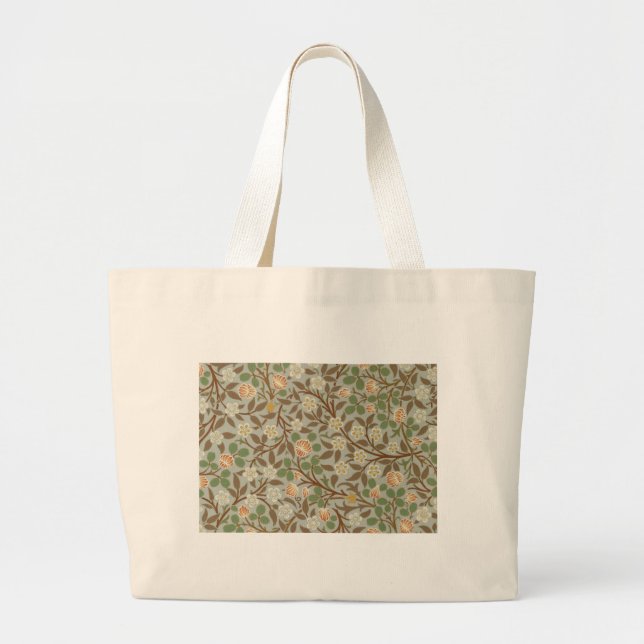 Bolso De Tela Gigante William Morris Clover Flor Botánica (Frente)