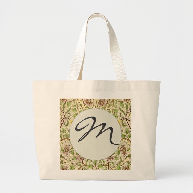 Bolso De Tela Gigante William Morris Daffodil Classic Flower Wallpaper (Frente)
