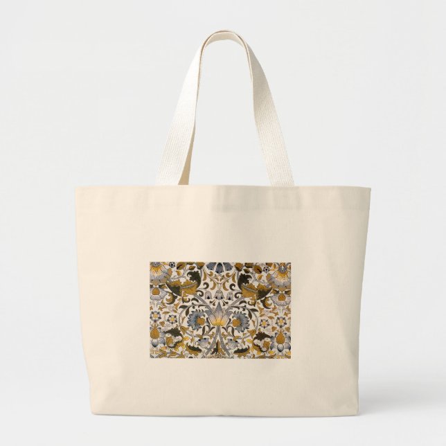 Bolso De Tela Gigante William Morris Flor floral Lodden (Frente)