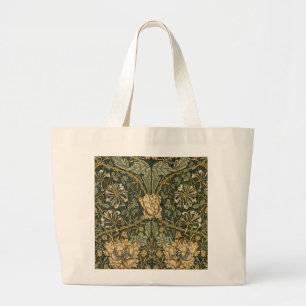 Bolso De Tela Gigante William Morris Honeysuckle Green Floral