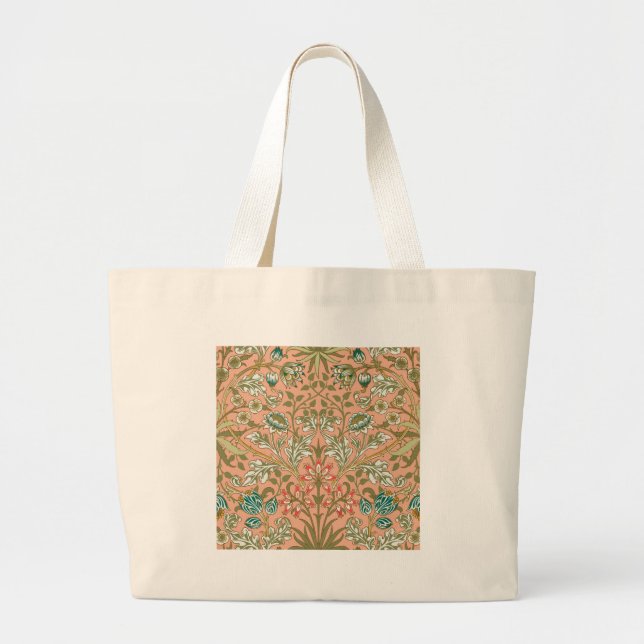 Bolso De Tela Gigante William Morris Hyacinth Flower Rosa Art (Frente)