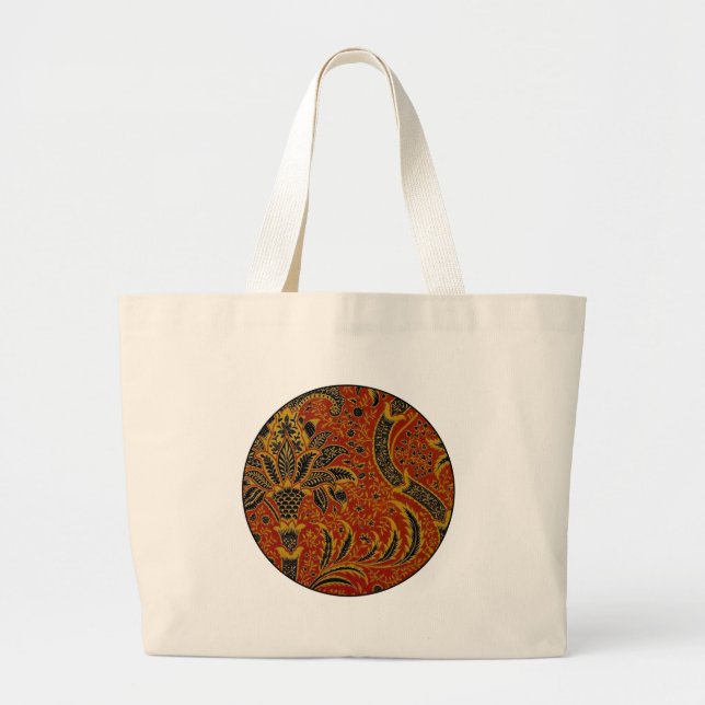 Bolso De Tela Gigante William Morris India Red Floral (Frente)