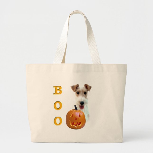 Bolso De Tela Gigante Wire Fox Terrier Boo (Frente)