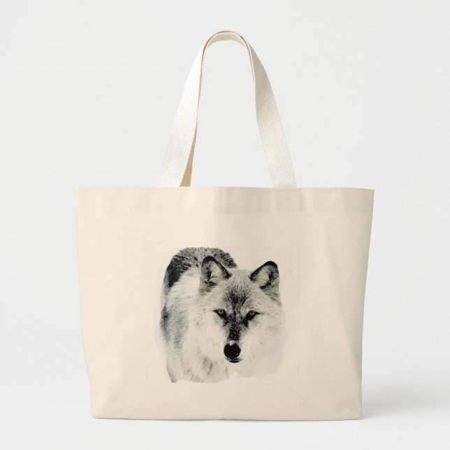 Bolso De Tela Gigante Wolf Eyes (Frente)