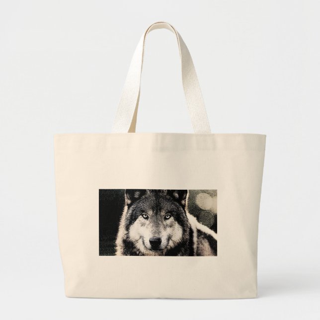 Bolso De Tela Gigante Wolf Eyes (Frente)