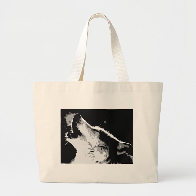 Bolso De Tela Gigante Wolf Howling (Frente)