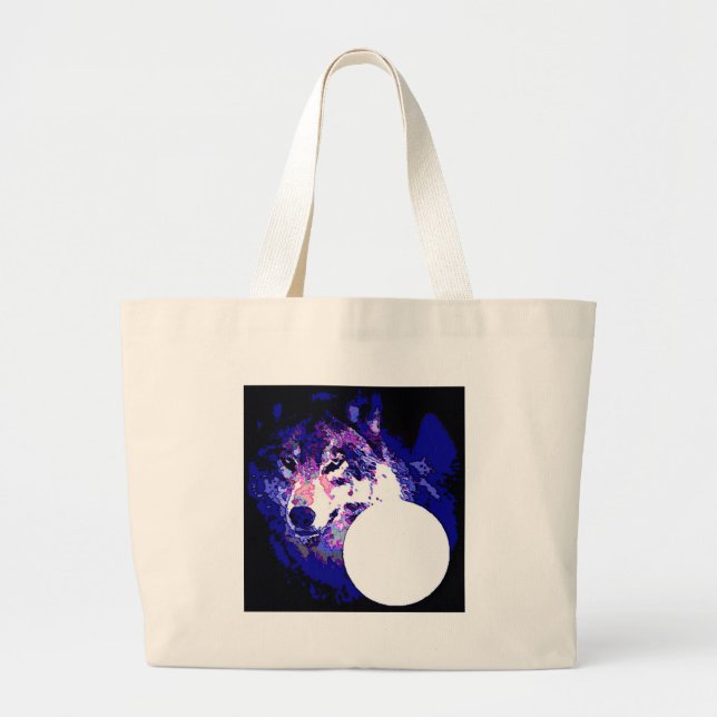 Bolso De Tela Gigante Wolf & Moon (Frente)