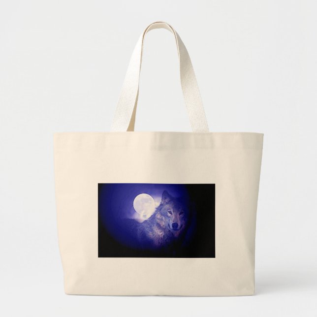 Bolso De Tela Gigante Wolf & Moon (Frente)