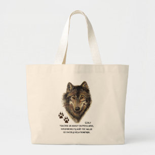 Bolso De Tela Gigante Wolf, Wolves Animal Totem, Nature Guide
