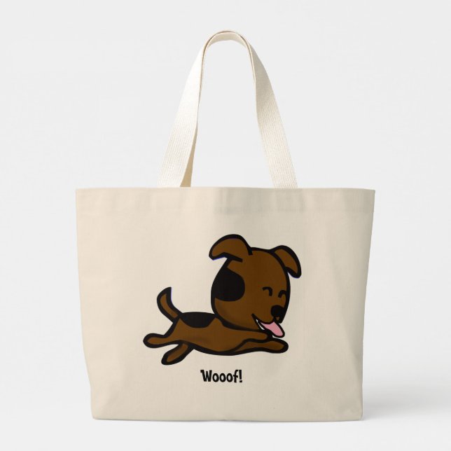 Bolso De Tela Gigante Woof Puppy Joy Tote Bag (Reverso)