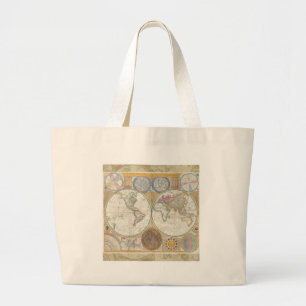 Bolso De Tela Gigante World Travel Map Antiguo Vintage