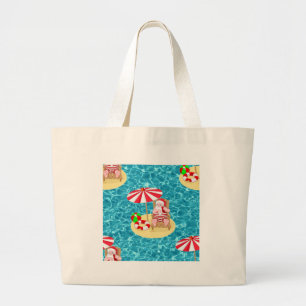 Bolso De Tela Gigante xmas beach santa claus