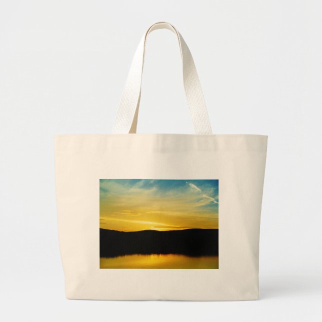 Bolso De Tela Gigante Yellow Mt Lake Sunset (Frente)