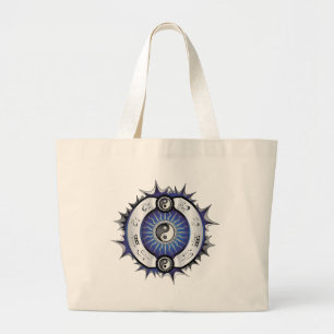 Bolso De Tela Gigante Yin Yang azul eléctrico