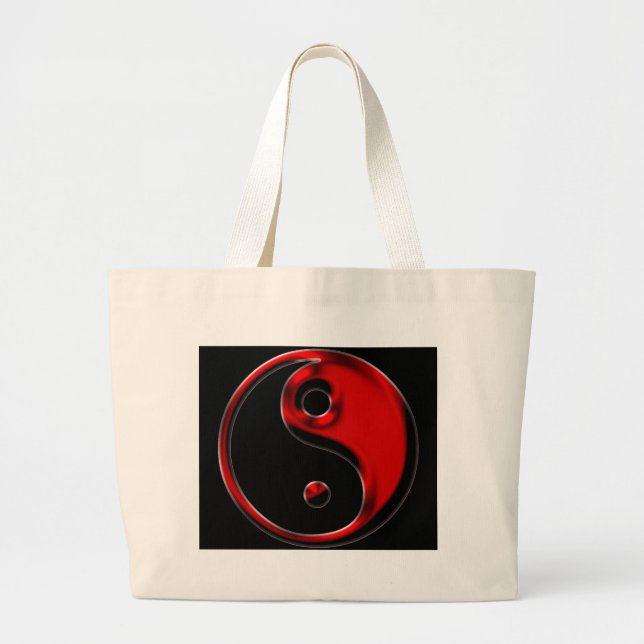 Bolso De Tela Gigante Yin Yang Tote Bag rojo y negro (Frente)