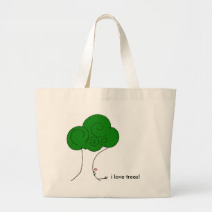 Bolso De Tela Gigante ¡Yo árboles de amor! tote