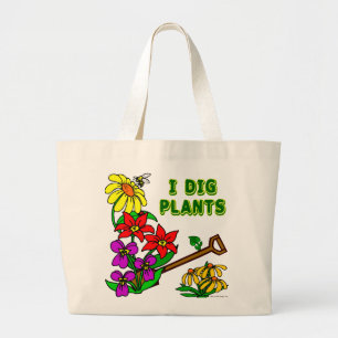 Bolso De Tela Gigante Yo cavo plantas jardineras diciendo