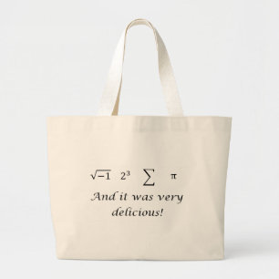 Bolso De Tela Gigante Yo comí un poco de camisa de la matemáticas de l