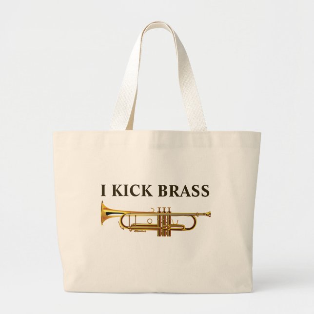 Bolso De Tela Gigante Yo pateo a Brass Golden Trumpet (Frente)