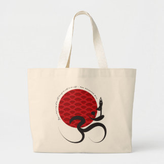 Bolso De Tela Gigante Yoga del Sol Rojo Asiático y caligrafía zen modern