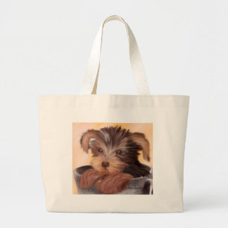 Bolso De Tela Gigante Yorkie en su taza