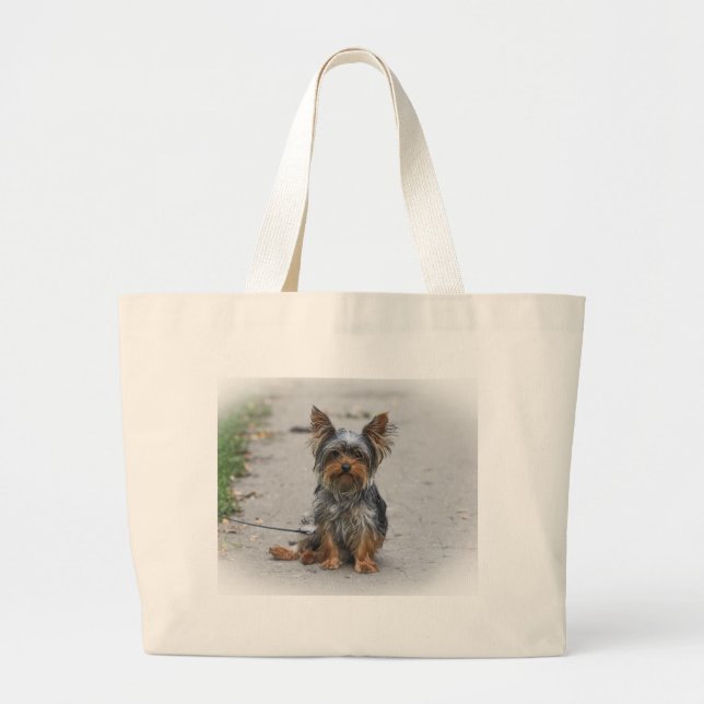Bolso De Tela Gigante Yorkie lindo (Frente)