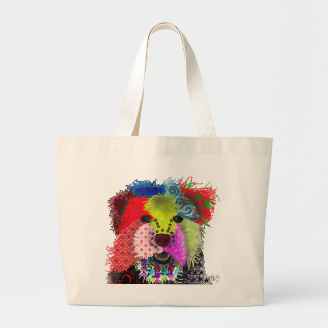 Bolso De Tela Gigante Yorkshire Terrier - Patchwork (Frente)
